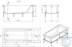 Акриловая ванна Roca Easy 180x80 с каркасом