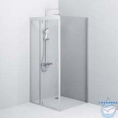 Душевое ограждение AM.PM Gem W90G-404-090MT 90x90 профиль хром, стекло прозрачное (без поддона)