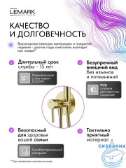 Встраиваемый смеситель с гигиеническим душем Lemark Зенит LMF-1618S-BRGN (брашированное золото)