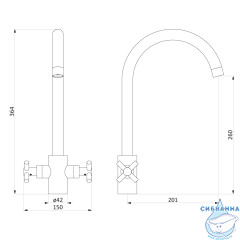 Смеситель для кухни Damixa Neo Classic 270000000 (без донного клапана) (графит)