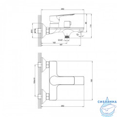 Смеситель для ванны Rossinka RS27-30 с душевым гарнитуром (хром)