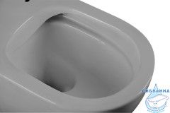 Унитаз подвесной безободковый Abber Bequem AC1103MG с сиденьем Soft Close (микролифт) (серый матовый)