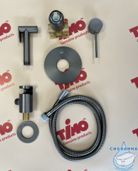 Встраиваемый смеситель с гигиеническим душем Timo Saona 2389/18SM (черное золото)