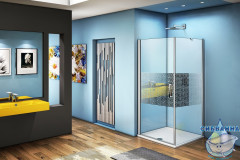 Душевое ограждение Bas Fantasy CR-100-F-CH профиль хром, стекло прозрачное с рисунком (без поддона)