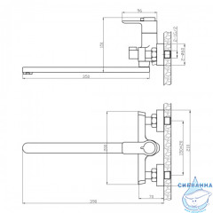 Смеситель для ванны термостатический Rossinka RS50-32 (хром)