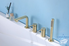 Смеситель для ванны на борт ABBER Emotion AF8813G (золото матовое)