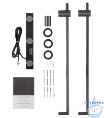 Полотенцесушитель электрический  Wonzon&Woghand Leipzig 37х76 WW-AL3621-GM (с возможностью скрытого подключения, подключение универсальное) (графит)