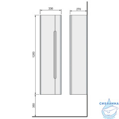 Шкаф-колонна Jorno Shine 33 R Shi.04.125/P/W белый глянцевый