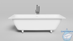 Ванна из искусственного камня Salini Orlando Axis Kit 180x80 (материал Solix, белый матовый)