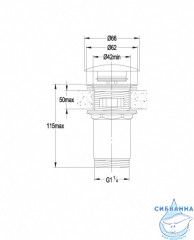 Донный клапан для раковины с переливом Omnires A706GL механизм click/clack (золото)