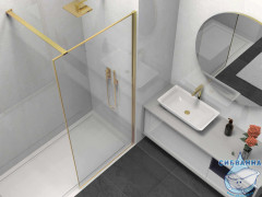 Walk-in Vincea Walk In HS 80 профиль брашированное золото, стекло прозрачное VSW-1HS800CLG