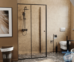 Душевое ограждение Wasserkraft Dill 120x100 61S10 профиль черный, стекло прозрачный (без поддона)