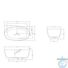 Ванна из искусственного камня ABBER Stein 140x78 AS9641-1.4