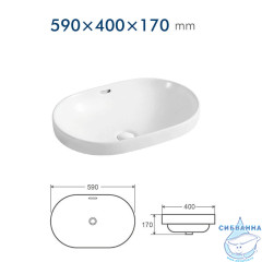 Раковина на столешницу 59 см Calypso CS4028