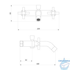 Смеситель для ванны Damixa RedBlu Neo Classic 271000000 (графит)