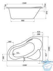 Ванна акриловая Santek Ибица 150х100 L