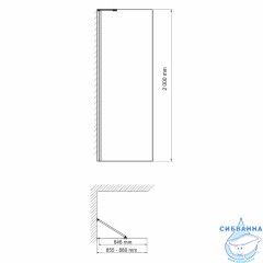 Боковая стенка Wasserkraft Aller 90 10H07-RP90 профиль хром, стекло прозрачное