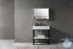 Консоль с раковиной ABBER Stein AS2630 напольная, белая матовая