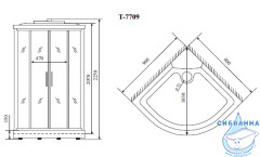 Душевая кабина Timo Lux T-7709 90х90