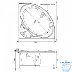 Акриловая ванна Aquanet Palau 140x140 с каркасом
