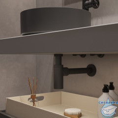 Бутылочный сифон для умывальника, графит, Optima Home, IDDIS, OPTGM00i84