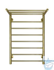 Полотенцесушитель электрический Санприз Аврора П8 50Х80 с полкой U (брашированное золото) (подключение универсальное)