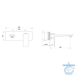 Встраиваемый смеситель для раковины Oliveeka D-Line OL-869003-CR (хром)