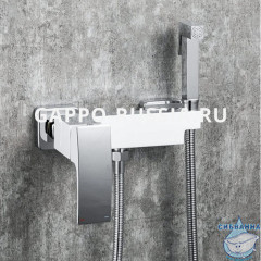Смеситель Gappo G2007-8 с гигиеническим душем (хром/белый)