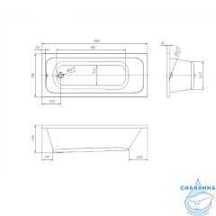 Ванна акриловая Toni Arti Lamoli 170х70