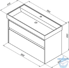 Тумба под раковину Aquanet Nova Lite100 242581 белый глянец