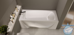 Акриловая ванна отрезная 1Marka Pragmatika 170-193x80 с каркасом