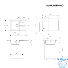 Кухонная мойка Ulgran U-400 75 черный