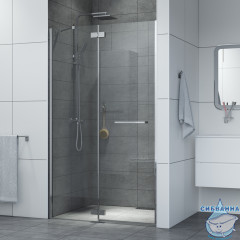 Дверь в нишу Iddis Slide 120x195 профиль хром, стекло прозрачное