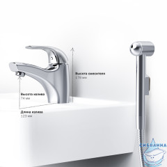 Смеситель AM.PM Pride F7P03032 с гигиеническим душем (хром)