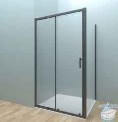 Душевое ограждение Veconi Ровиго 100x70 профиль черный, стекло прозрачное RV072B-10070-01-C4 (без поддона)