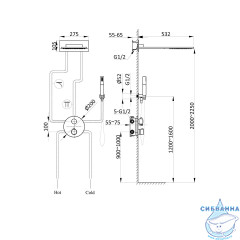 Душевая система Vincea 280 2 режима VSFW-104TCH (хром)