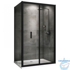 Душевое ограждение ABBER Sonnenstrand AG07090B-S75B 90x75 профиль черный, стекло  прозрачное (без поддона)
