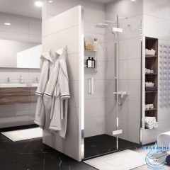 Дверь в нишу Wasserkraft Aller 120 см профиль хром, стекло прозрачное 10H05RWHITE