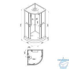 Душевая кабина Тритон Прайм 90x90 профиль черный, стекло прозрачное Щ0000071582