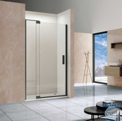 Дверь в нишу Vincea Extra 100-110 профиль черный, стекло прозрачное VDP-1E1011CLB