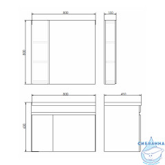 Тумба подвесная Comforty Тромсе 80 дуб сонома с раковиной Fest 80