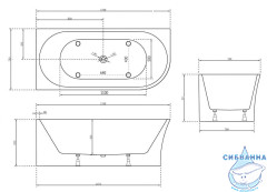 Акриловая ванна Abber 170х78 AB9257-1.7 L