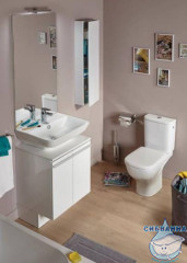 Унитаз напольный безободковый Jacob Delafon Struktura UJAJ102-WTE с бачком и сиденьем Soft Close (микролифт)