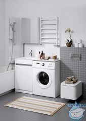 Тумба напольная Aqwella Forma 54 R белый с раковиной Фостер 115