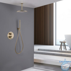 Душевая система Abber Wasser Kreis 250 1 режим AF8121G (золото матовое)