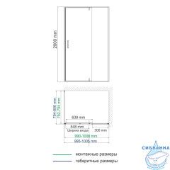 Душевое ограждение Wasserkraft Aisch 55P17 100x80 профиль золото, стекло прозрачный (без поддона)