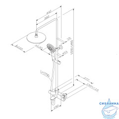 Душевая система AM.PM Like 220 1 режим F0780522 (чёрный матовый)