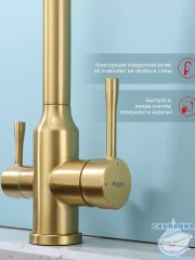 Смеситель для кухни Raglo R81.61.03 (сатин золотой)