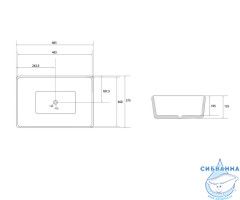 Раковина на столешницу 49 см ABBER Rechteck AC2212