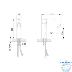 Смеситель для раковины Iddis Aiger AIGBL00i01 (черный матовый)
